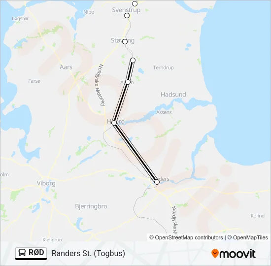 RØD bus Linjekort