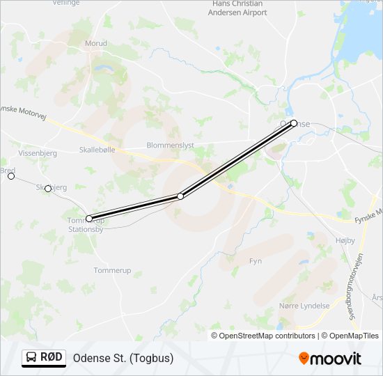 RØD Bus Line Map
