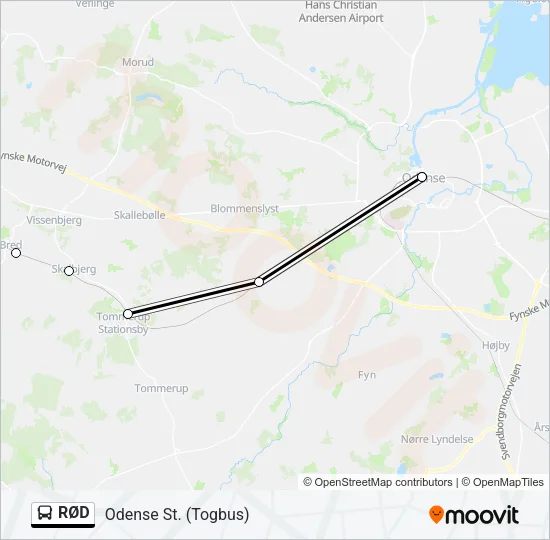 RØD Bus Line Map