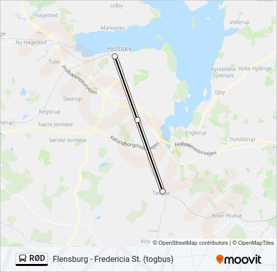 RØD bus Linjekort