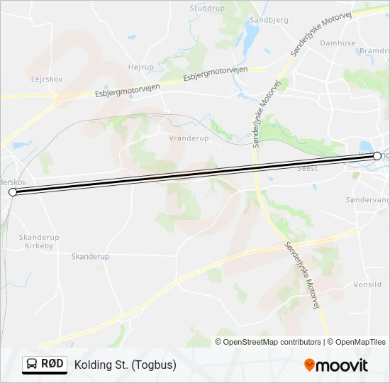 RØD Bus Line Map