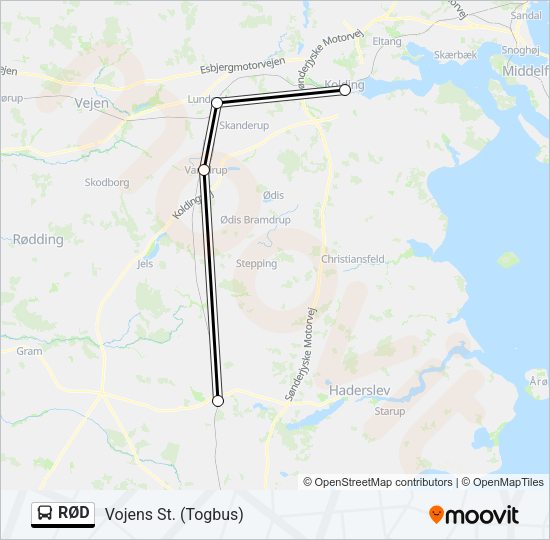 RØD Bus Line Map