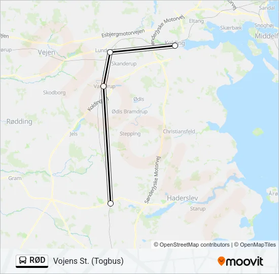 RØD bus Linjekort