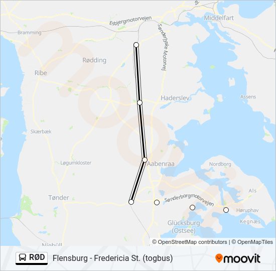 RØD bus Linjekort