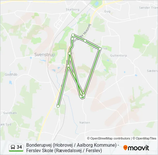 34 Bus Line Map