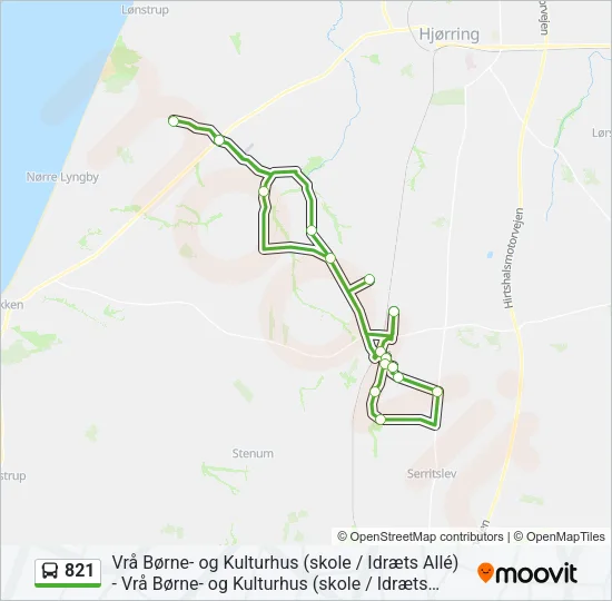 821 Bus Line Map