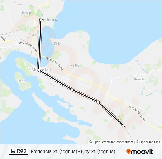 RØD Bus Line Map