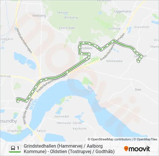 1 Bus Line Map
