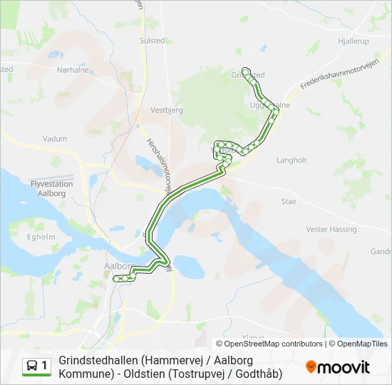 1 bus Linjekort