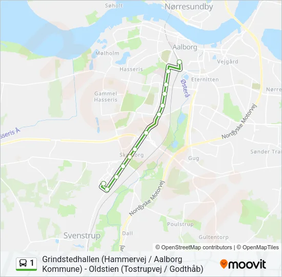 1 Bus Line Map