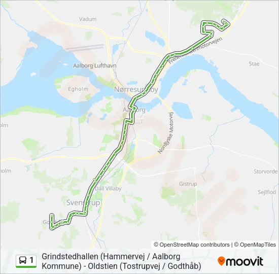 1 Bus Line Map