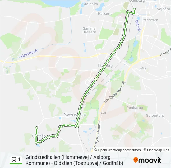 1 Bus Line Map