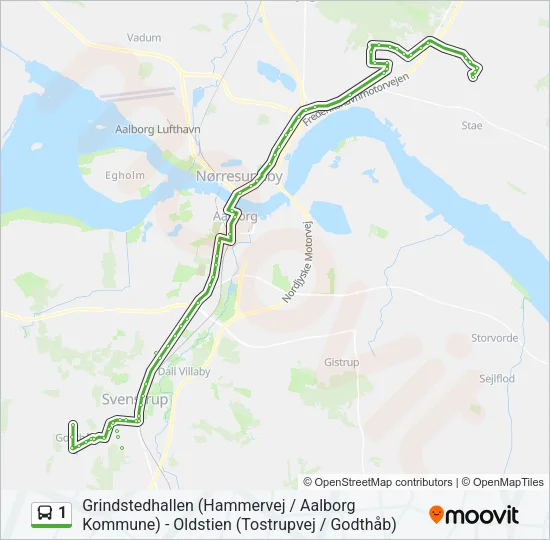 1 Bus Line Map