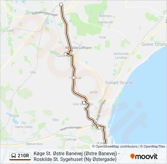 210R Bus Line Map