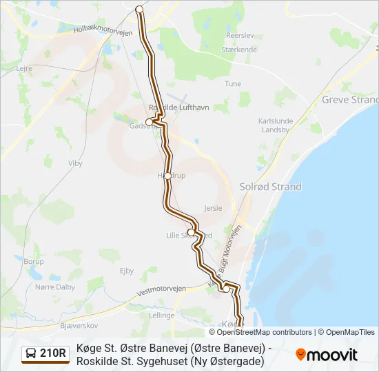 210R Bus Line Map