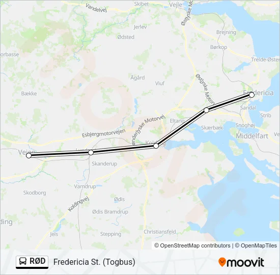 RØD Bus Line Map