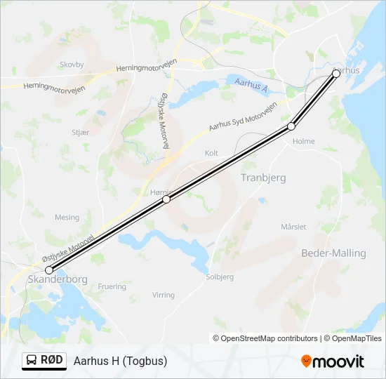 RØD Bus Line Map
