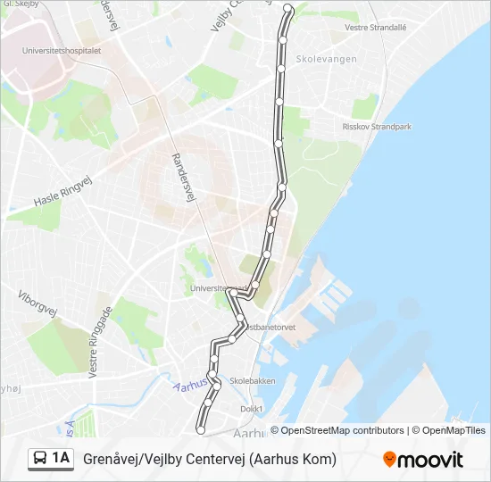 1A bus Linjekort