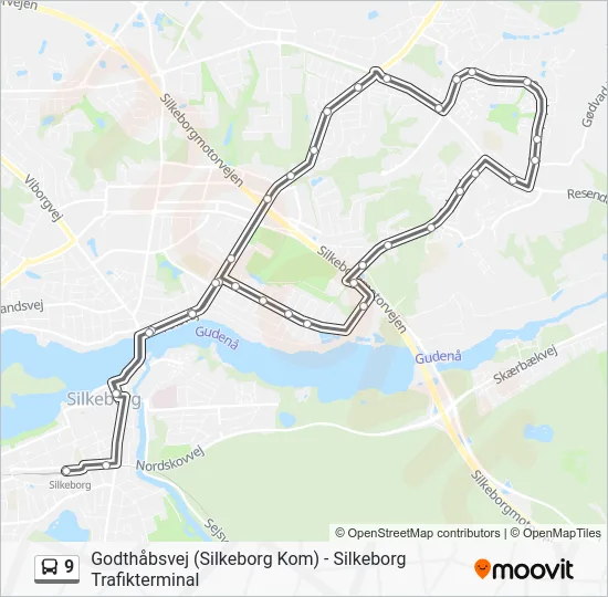 9 bus Linjekort