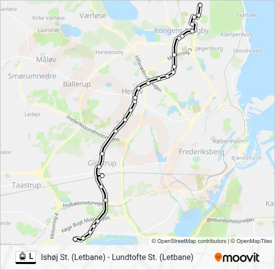 L bybane Linjekort