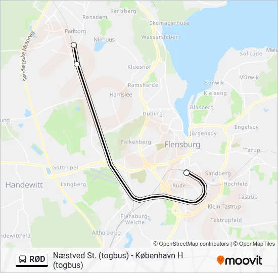 RØD Bus Line Map