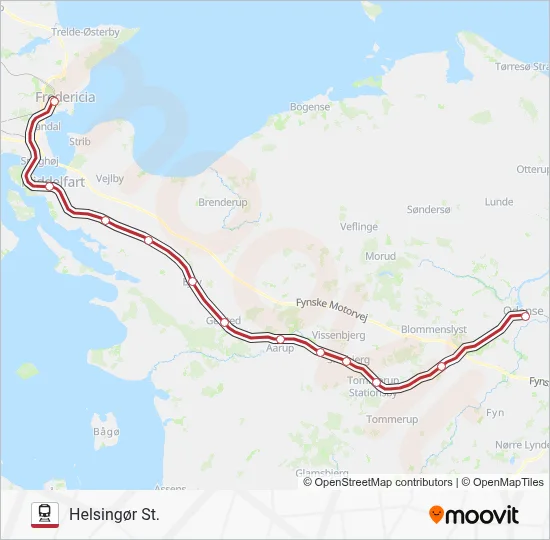 RE jernbane Linjekort