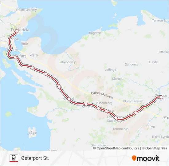 RE jernbane Linjekort