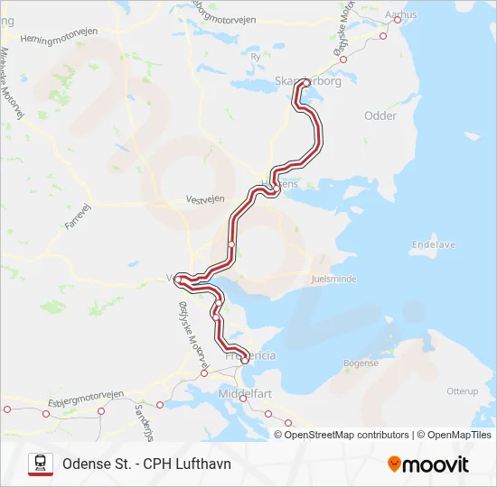 RE jernbane Linjekort