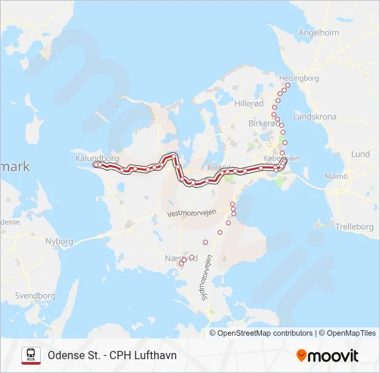 RE jernbane Linjekort