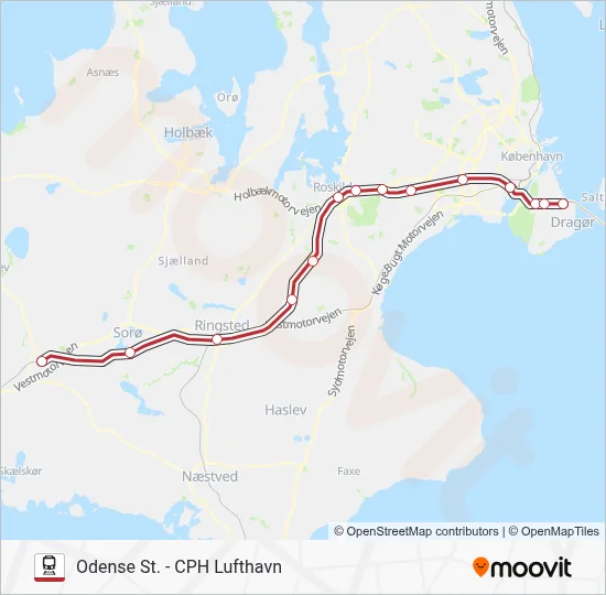 RE jernbane Linjekort