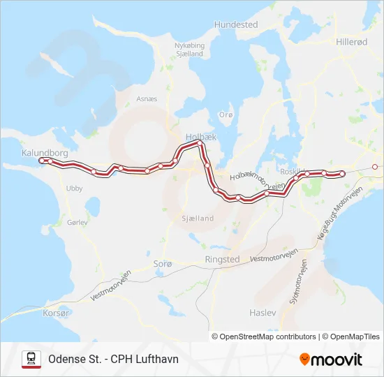 RE jernbane Linjekort