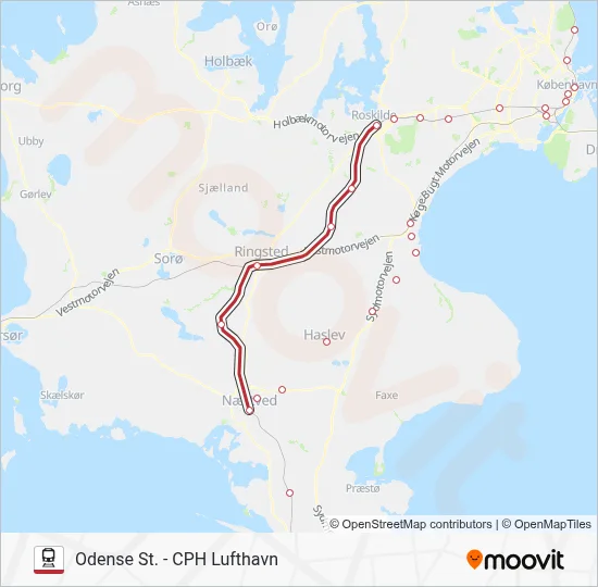 RE jernbane Linjekort