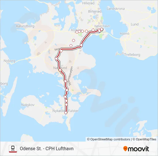 RE jernbane Linjekort
