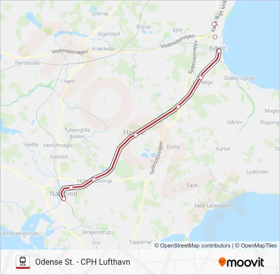 RE jernbane Linjekort