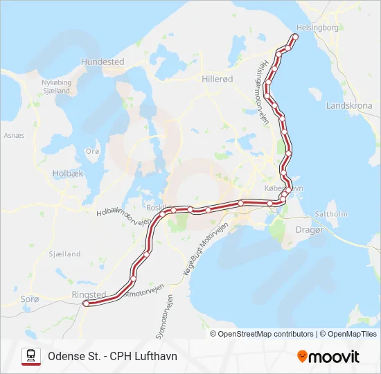 RE jernbane Linjekort