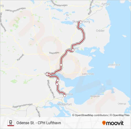 RE jernbane Linjekort