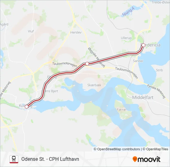 RE jernbane Linjekort