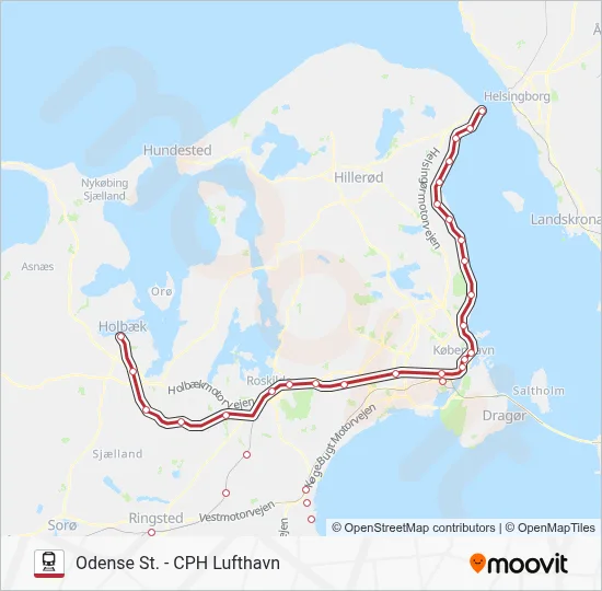 RE jernbane Linjekort