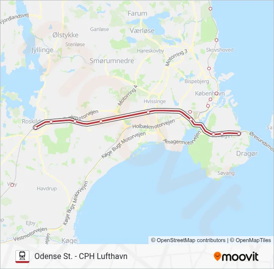 RE jernbane Linjekort