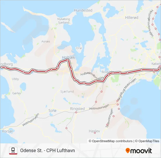 RE jernbane Linjekort
