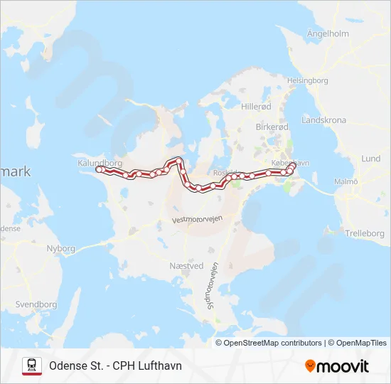 RE jernbane Linjekort