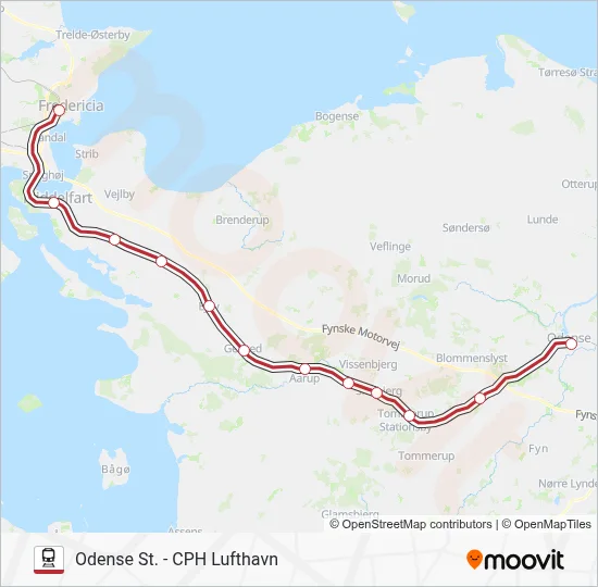 RE jernbane Linjekort