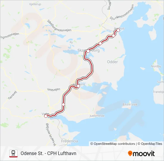 RE jernbane Linjekort