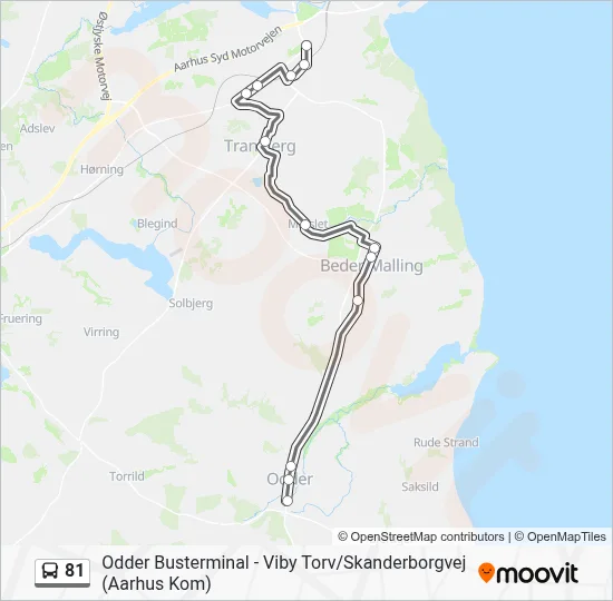 81 bus Linjekort