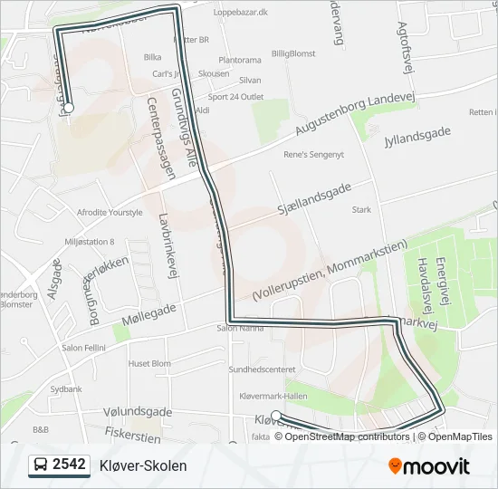 2542 Bus Line Map