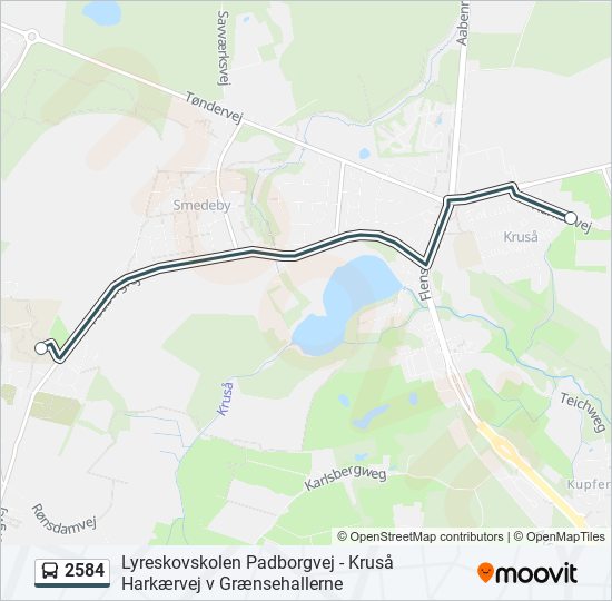 2584 bus Linjekort