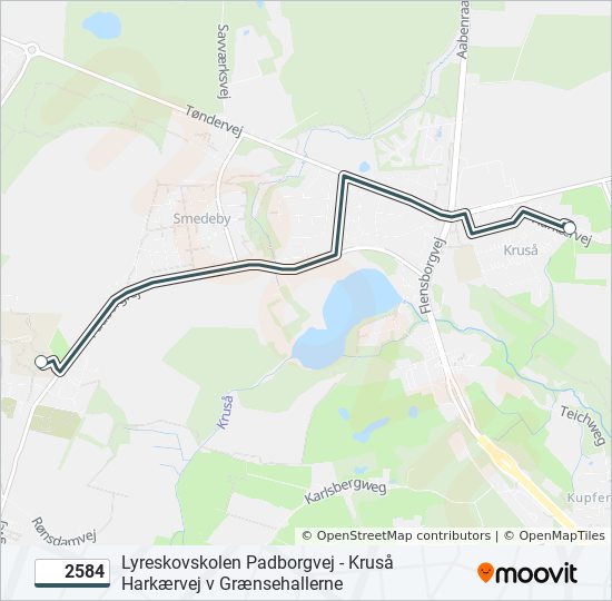 2584 bus Linjekort