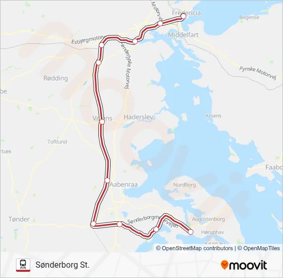 RE jernbane Linjekort