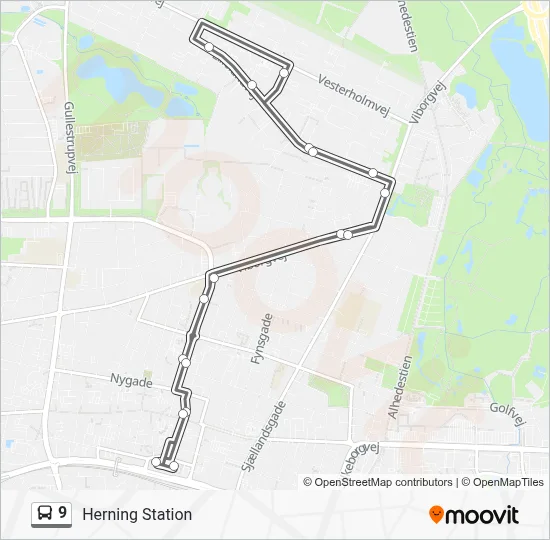 9 bus Linjekort