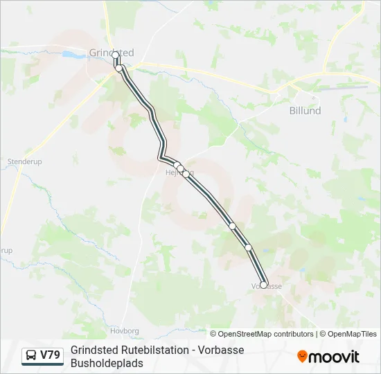 V79 bus Linjekort